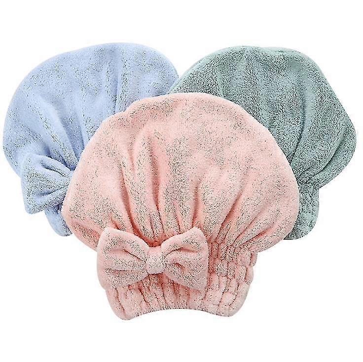 Microfiber Hår Handduk Wrap, 3 Pack, Snabbt torrt hår Turban