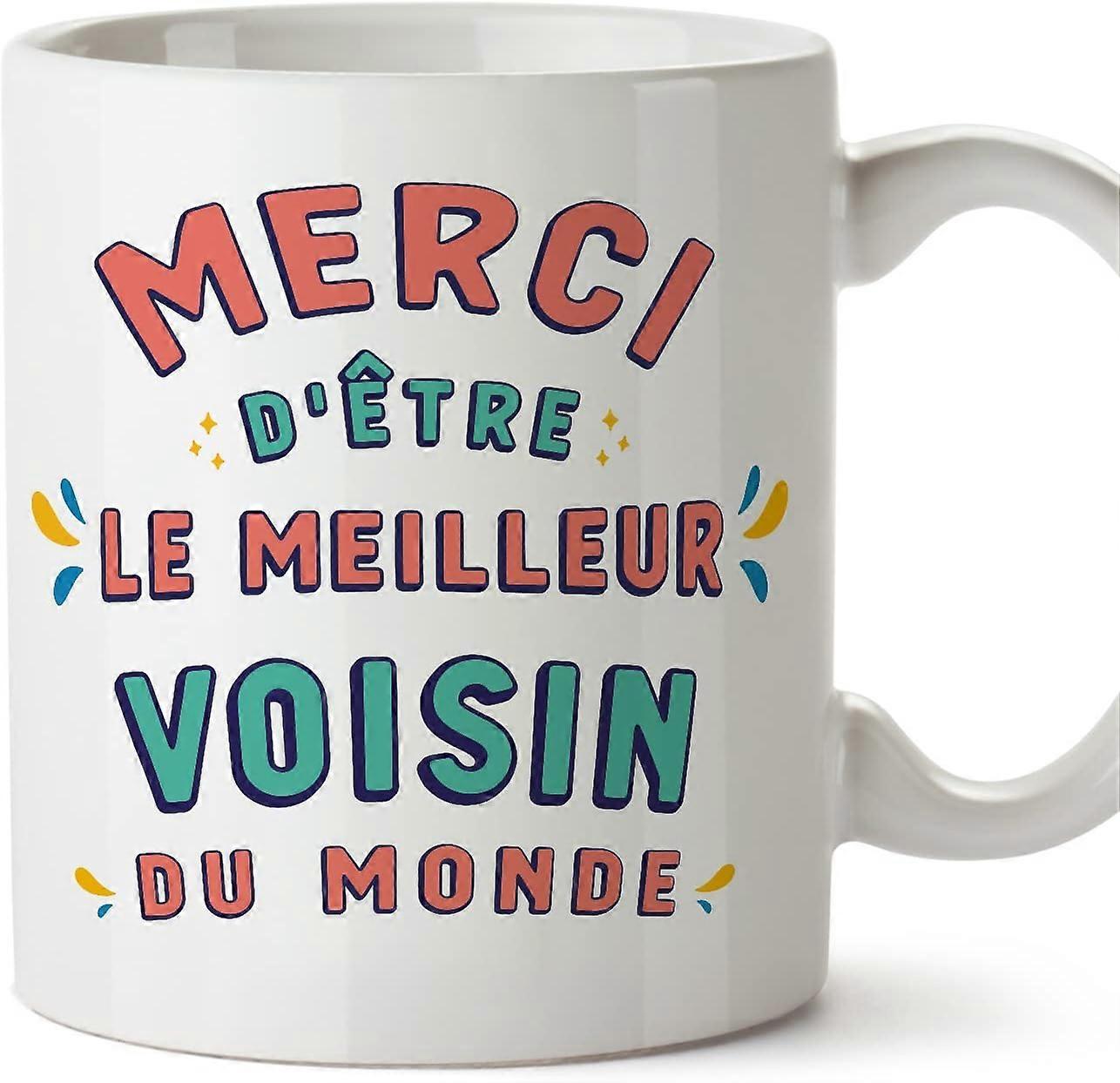 フランスの隣人のマグカップ Merci d'tre le Meilleur 面白いギフト セラミック 11oz マグ デザイン 734