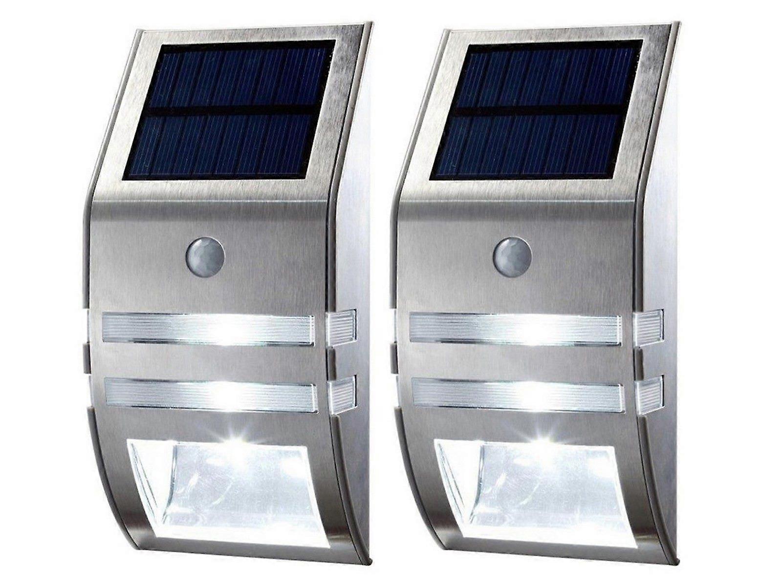 2Pcs LED Solar Motion Sensor Lights Outdoor Garden Wall Mounted Lamp