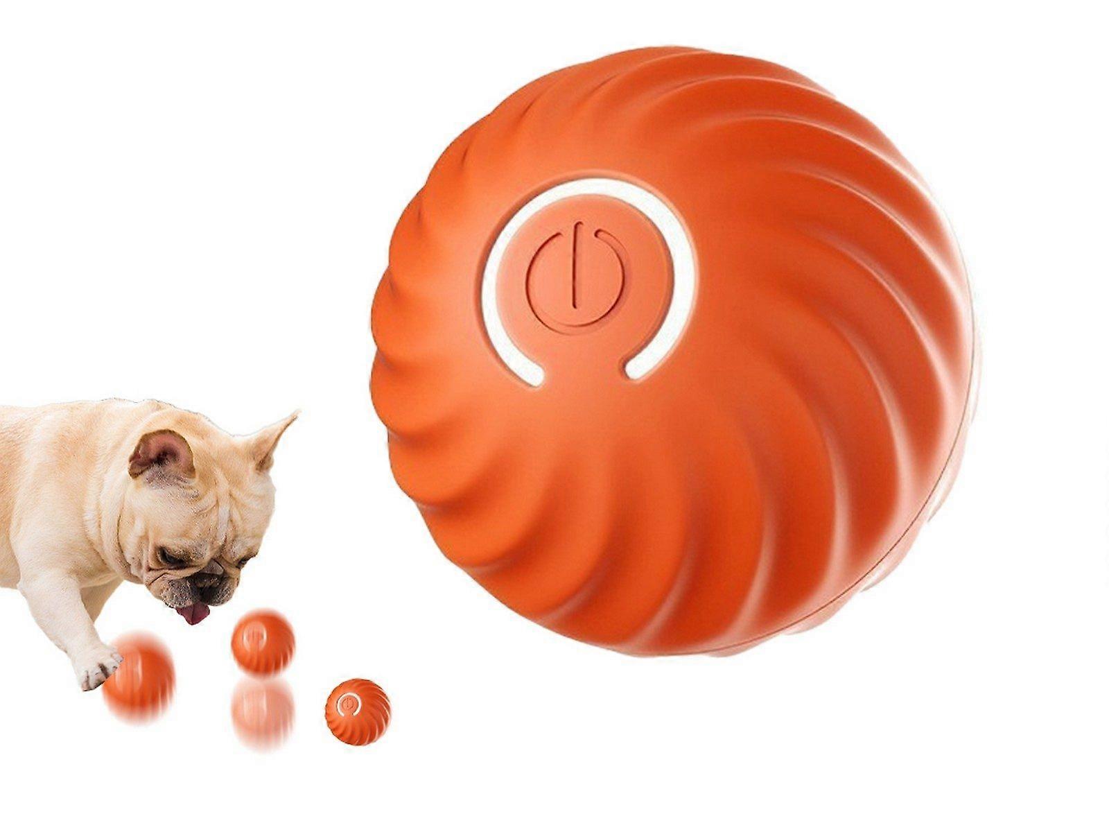 Interactive Dog Toy Automatic Moving Rolling Ball Toy for Small Dogs - Orange
