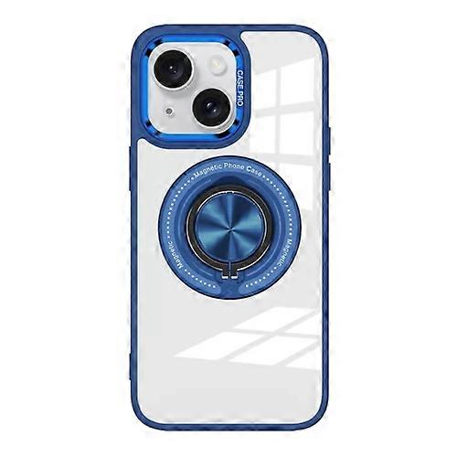 For iPhone 15 Magnetic Rotating Ring Holder Acrylic Phone Case