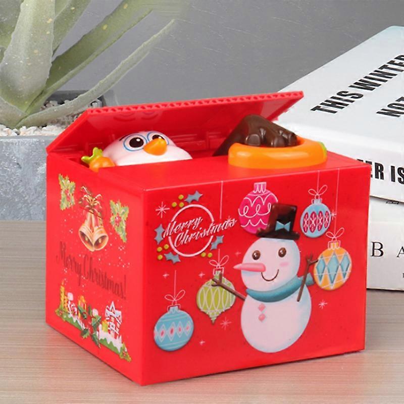 unbrand Electric Piggy Bank Toy Moving Cartoon Santa Stealing Coin Creative Automatic Coin Bank Toy
