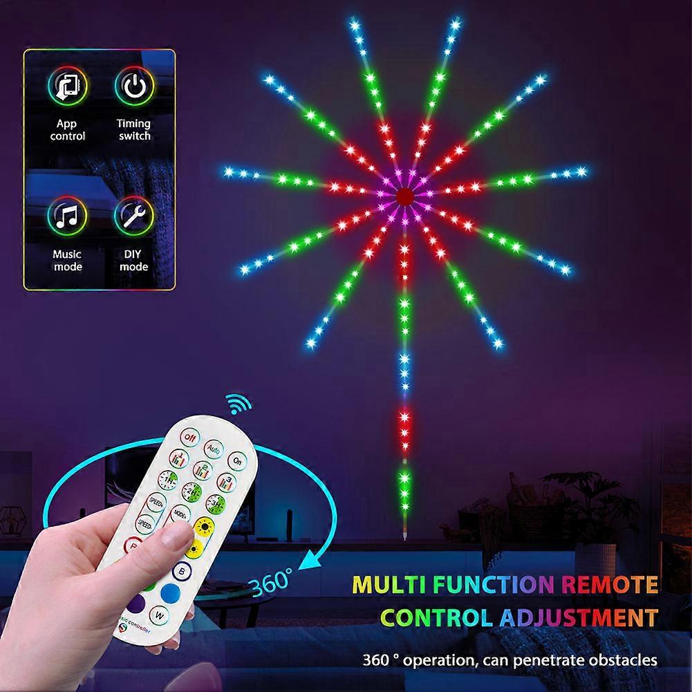 Fuegos artificiales inteligentes LED luces coloridas de ajuste de control remoto lámpara colorida