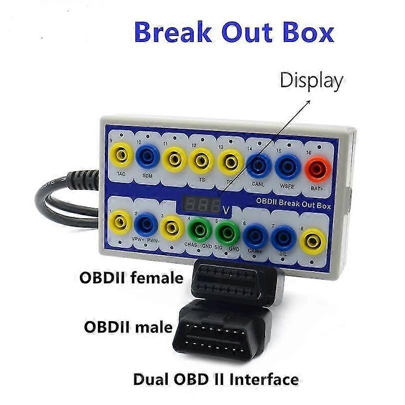 Auto Car Obd 2 Break Out Box Obd Breakout Box Obdii Protocol Detectors Diagnostic Test Adapter Automotive Connector