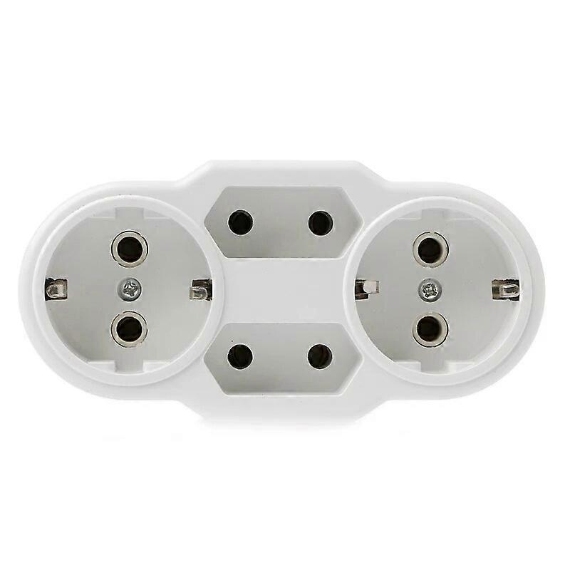 OOTDTY European Type Conversion Plug 1 TO 4 Way EU Standard Power Adapter Socket 16A Travel Plugs AC 110~250V