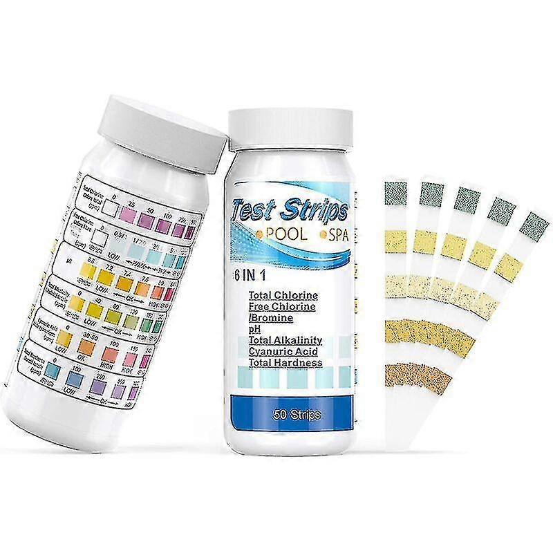 Strips Compatible With Swimming Pools And Spas, 6 In 1 On Chlorine/ Chlorine/ph/alkalinity/cyanuric / Ness, Chem