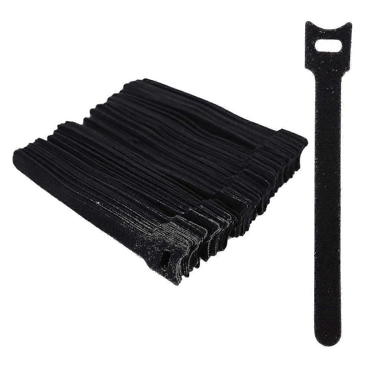Compatible With100 Pcs Fastening Cable Ties, Adjustable Hook And Loop Cord Ties