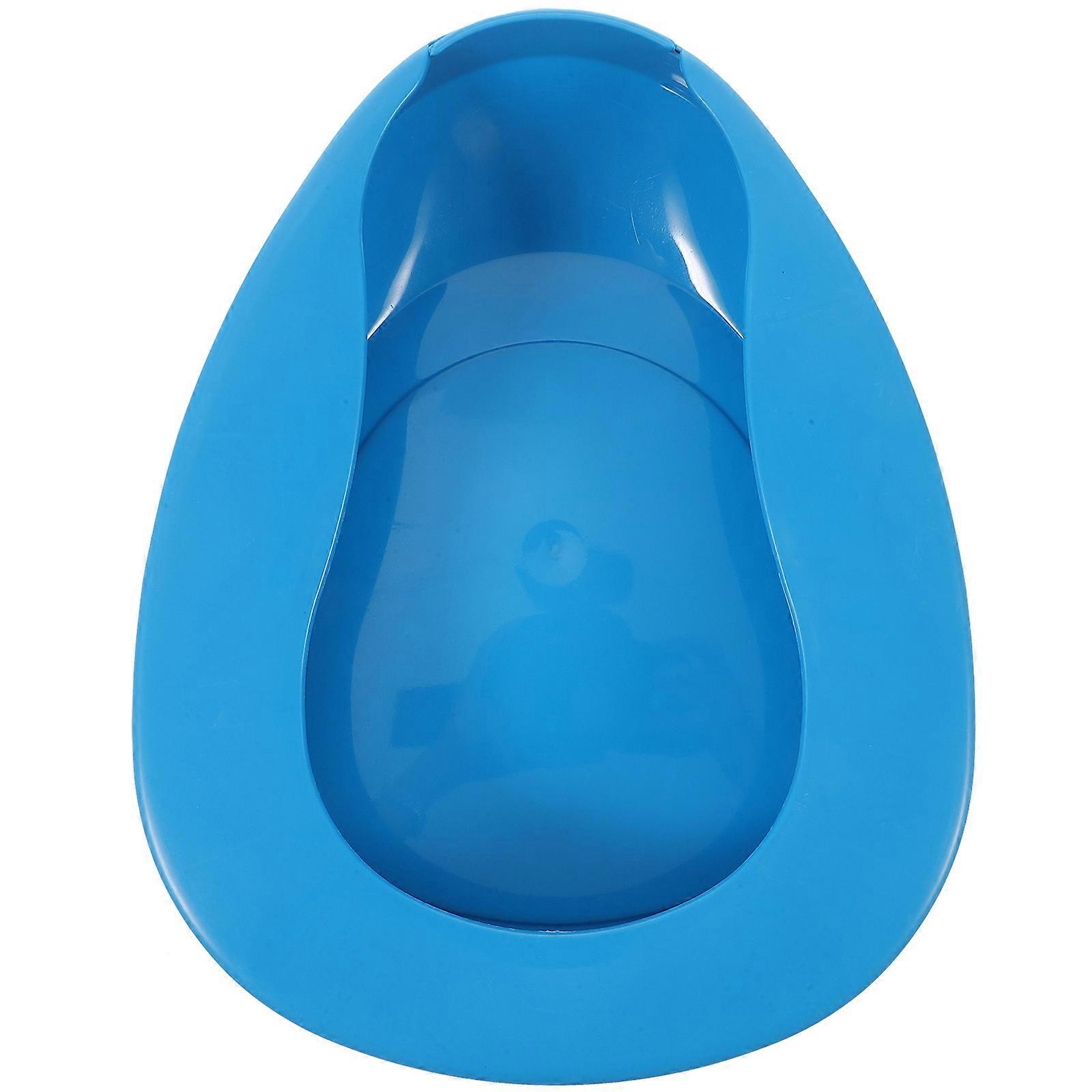 Portable Bed Urinal Hospital Plastic Bedpan for Bedridden Patient (Blue)