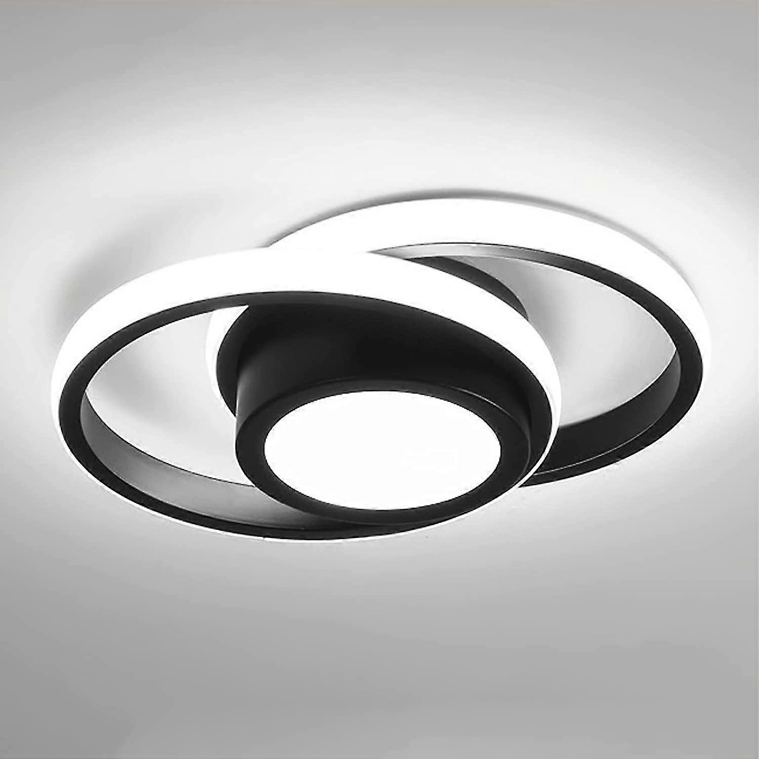 Modern Creative Ceiling Light Fixture Round Design Small Black Shade,32w (cold Light)