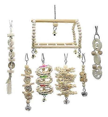 Swing Chewing Toys For Birds 7 Pcs