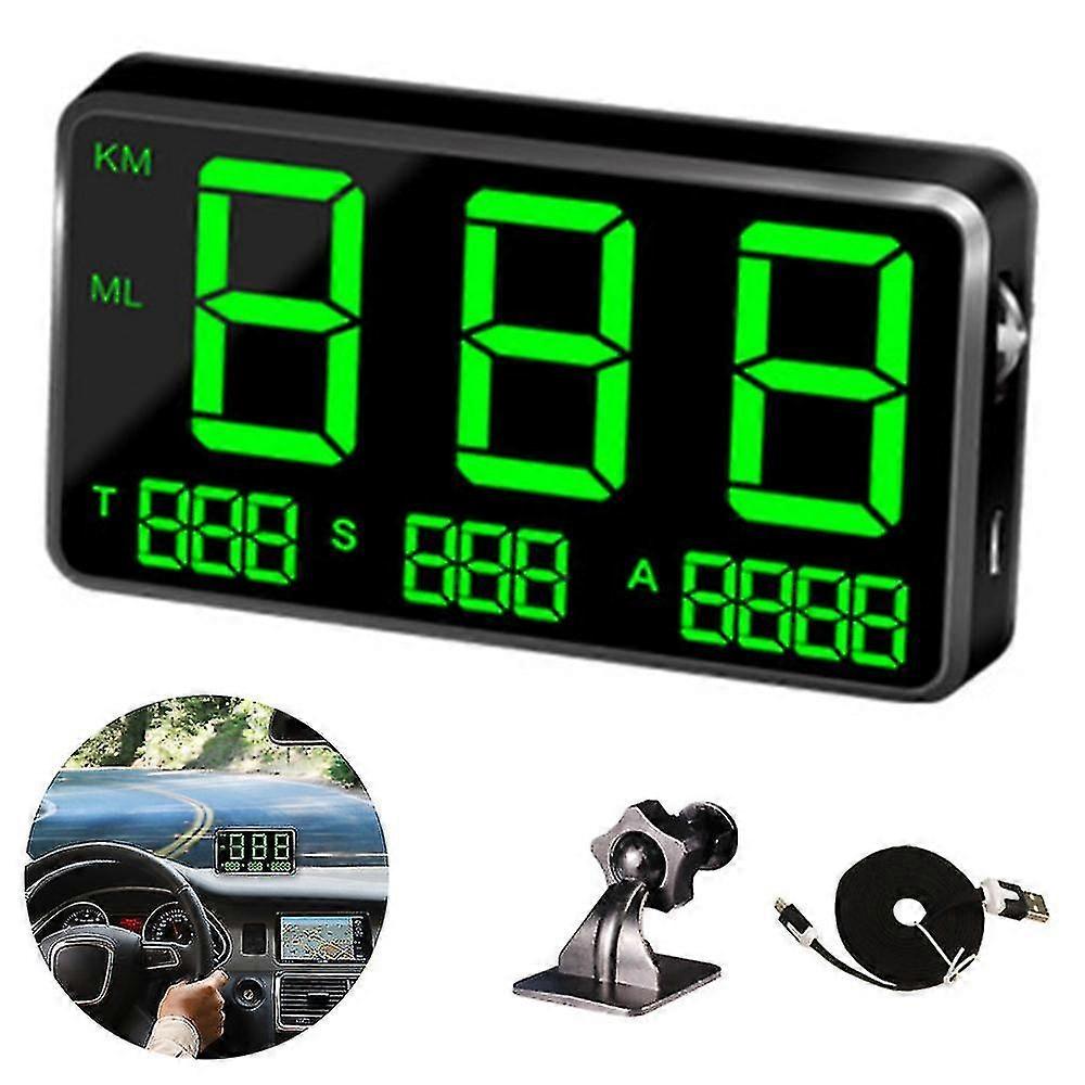 Universal Hud Heads Up Display Large Screen Digital Speedometer Altitude Speed Projector Film Over Speed Warning For Cars & Other Vehicles