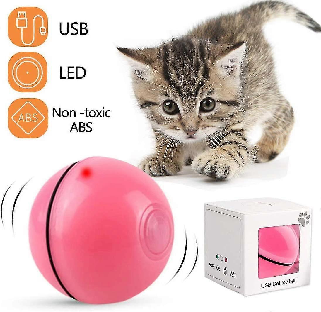 Interactive Cat Toy, 360 Degree Self-rotating Ball, Usb Charging Led Exercise Toy, Automatic Rotating Interactive Balls Compatible With Kitten Kittens