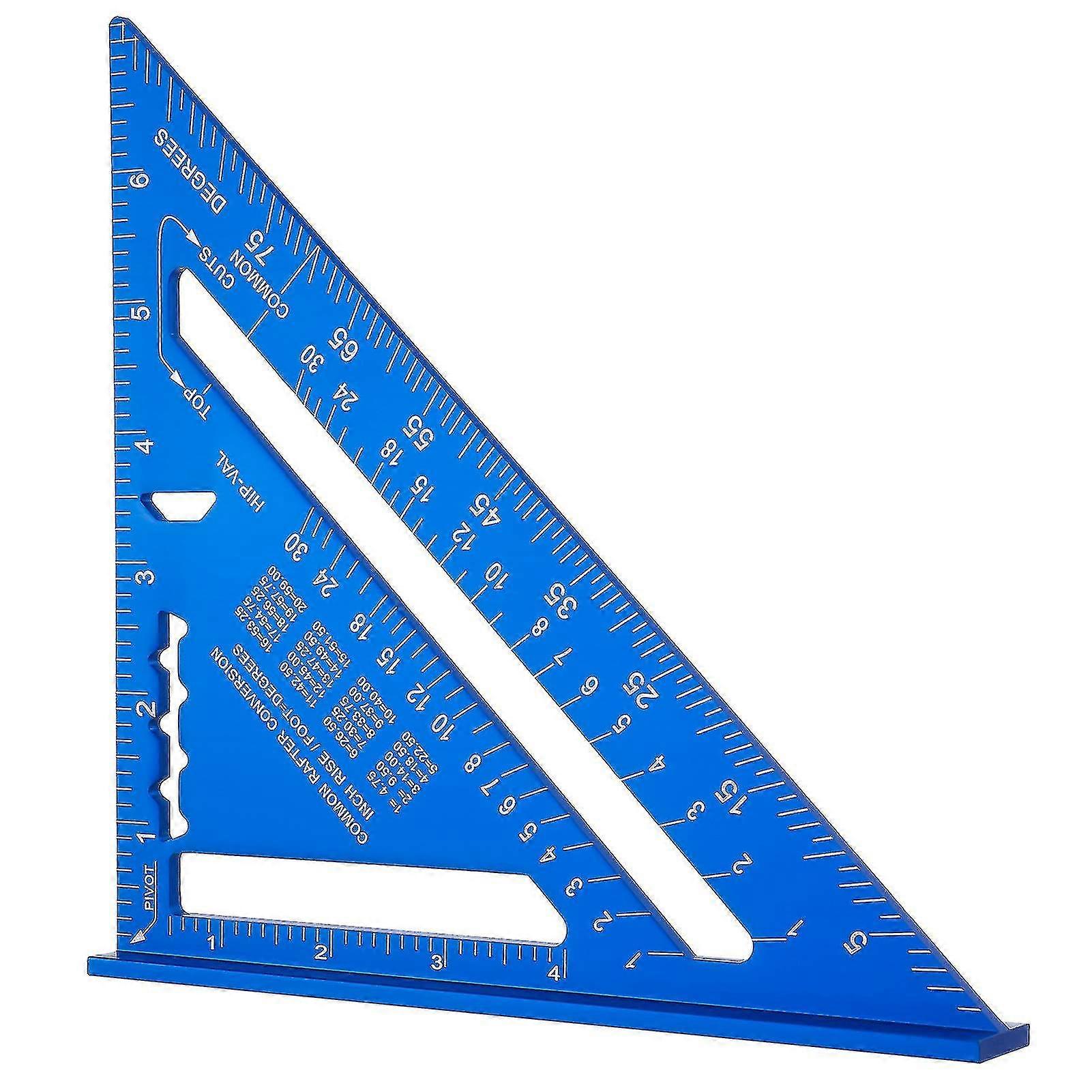 7 Inch Triangle Ruler, Blue Triangle Ruler, High Precision Aluminum Alloy Triangle Ruler,layout Measuring Tool