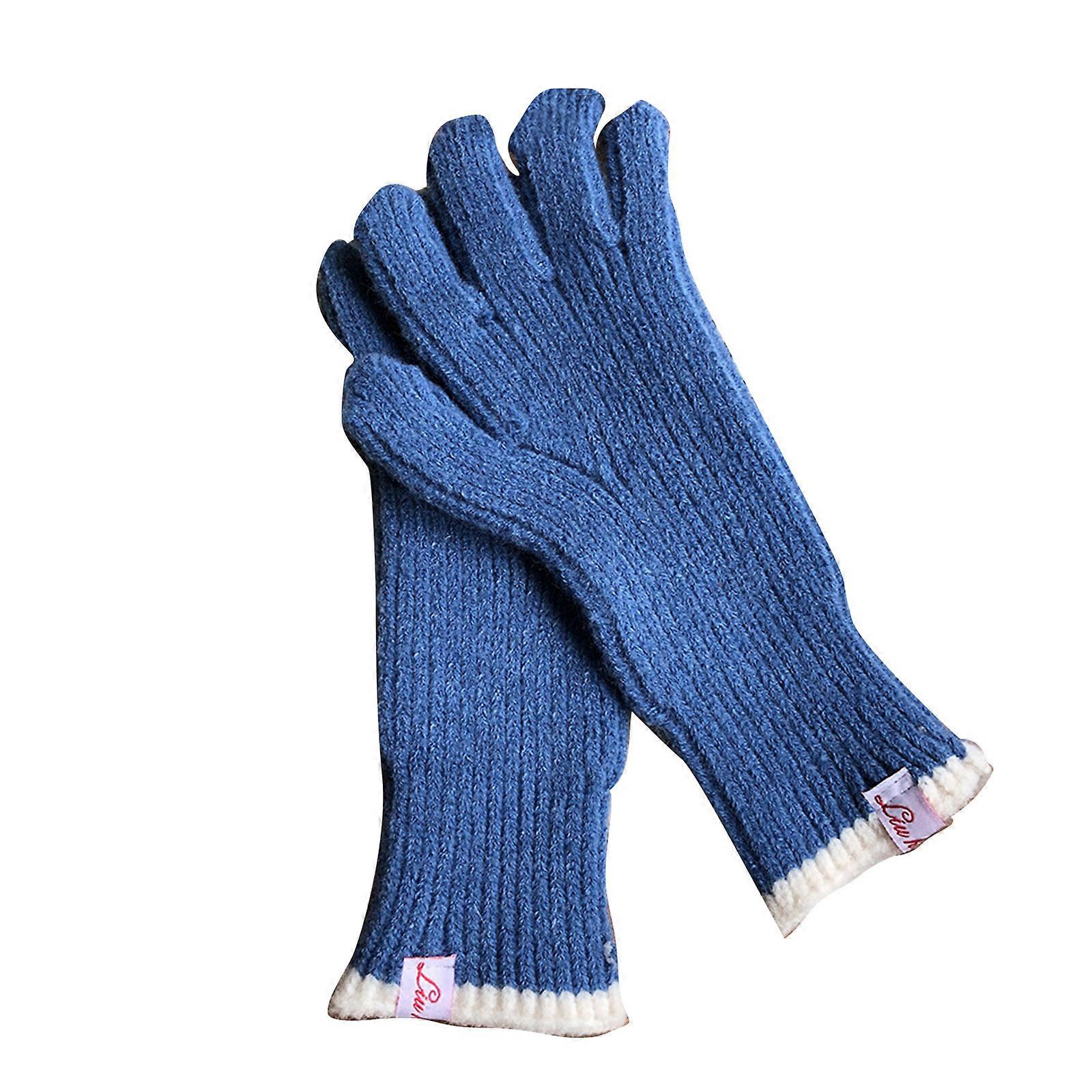 Solid Color Knitted Gloves Winter Windproof Half Finger Touchscreen Gloves