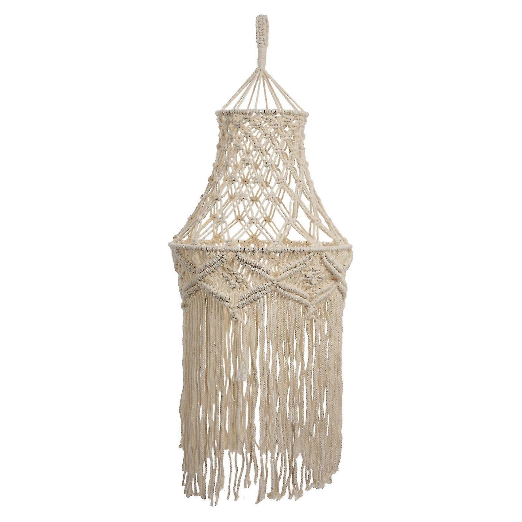 Abat-jour suspendu en macramé style bohème moderne