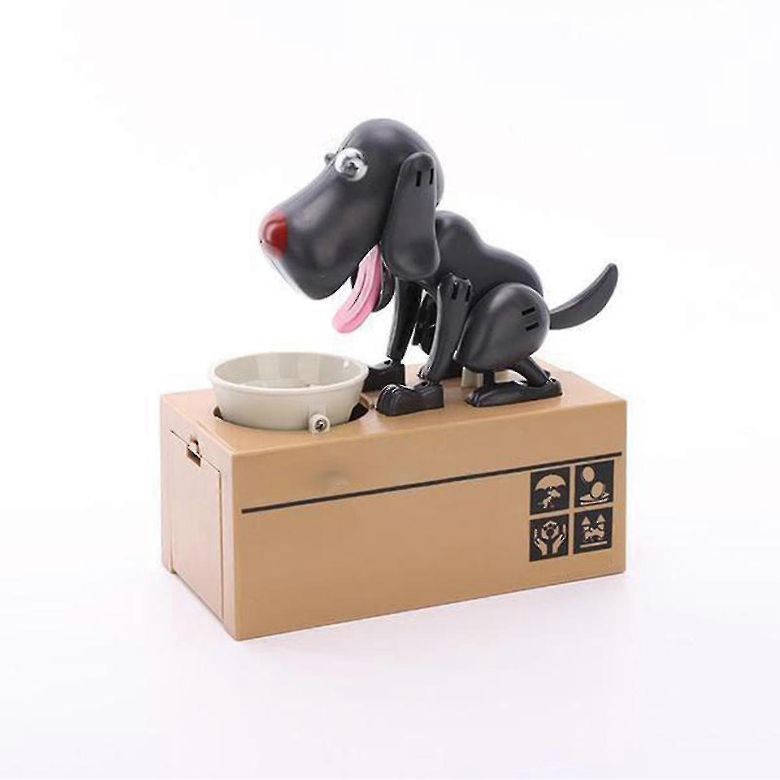 Little Dog Puggy Bank Battery Powered Robotic Coin Munching Toy Money Box Saving Money Coin Bank For
