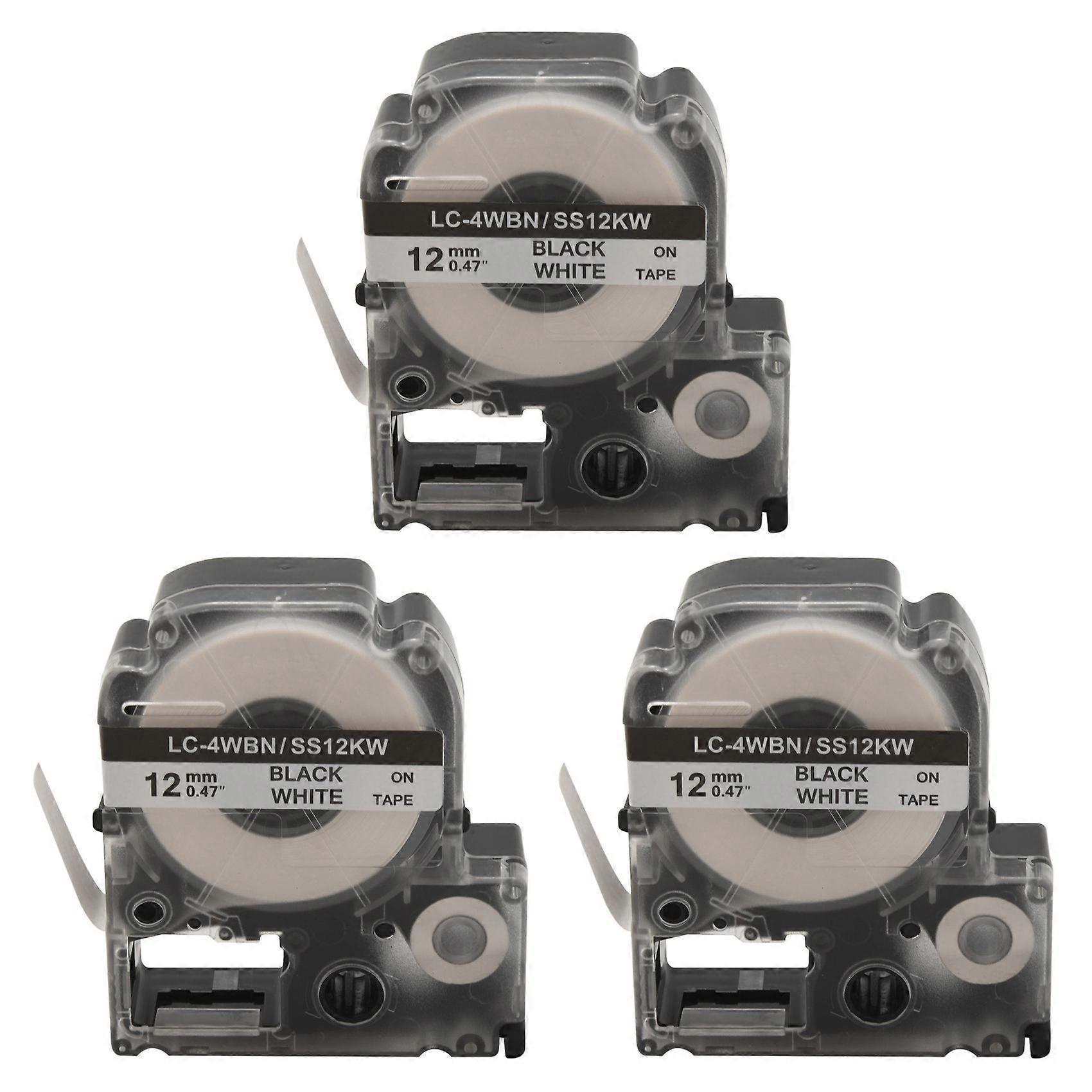15 Pack Replace -4WBN LC-4WBN9(SS12KW) Label Tapes for LabelWorks LW300 LW400 LW500 LW700 Black on