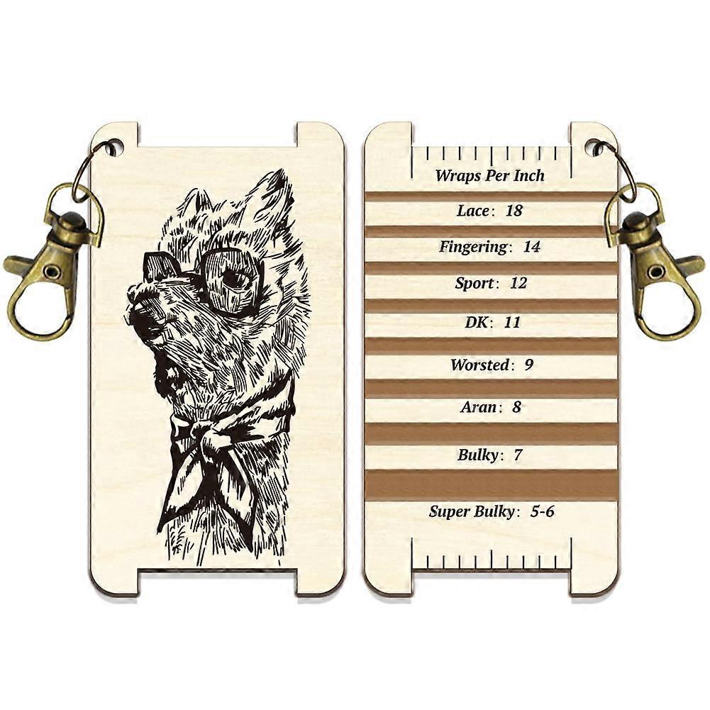 1 Pc Glasses Alpaca Spinning Control Card Animal Yarn WPI Guide Gauge with Clasp Wood Yarn Wrap Guide Board with Diz for Spinners Yarn Measuring Tools