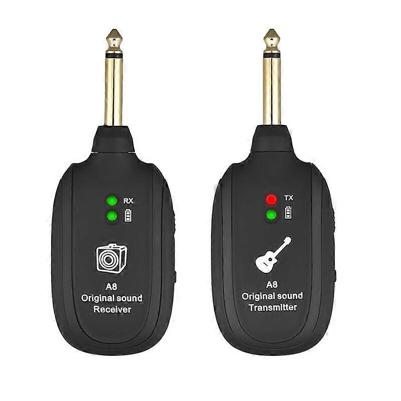 XHX Guitar Wireless System Wireless Receiver Transmitter Επαναφορτιζόμενη ψηφιακή ακουστική κιθάρα για ηλεκτρική κιθάρα Μαύρο