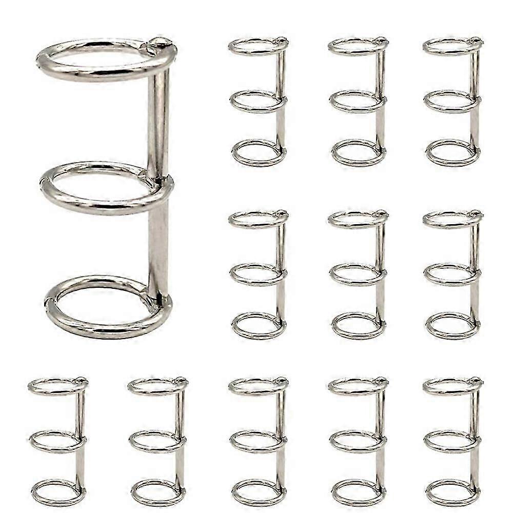 12 Pcs 3 Ring Book Rings Leaf Binders Office Book Rings Snap Split Hinged 20mm Inner Diameter Book Ring Silver