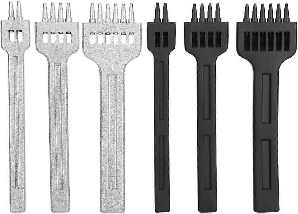 WJTG 6pcs סט כלי ניקוב חור עור 2/4/6 חורים מרווח טופרים בקוטר 4 מ"מ 1 מ"מ תפירה חור תחרה אגרוף ToJ
