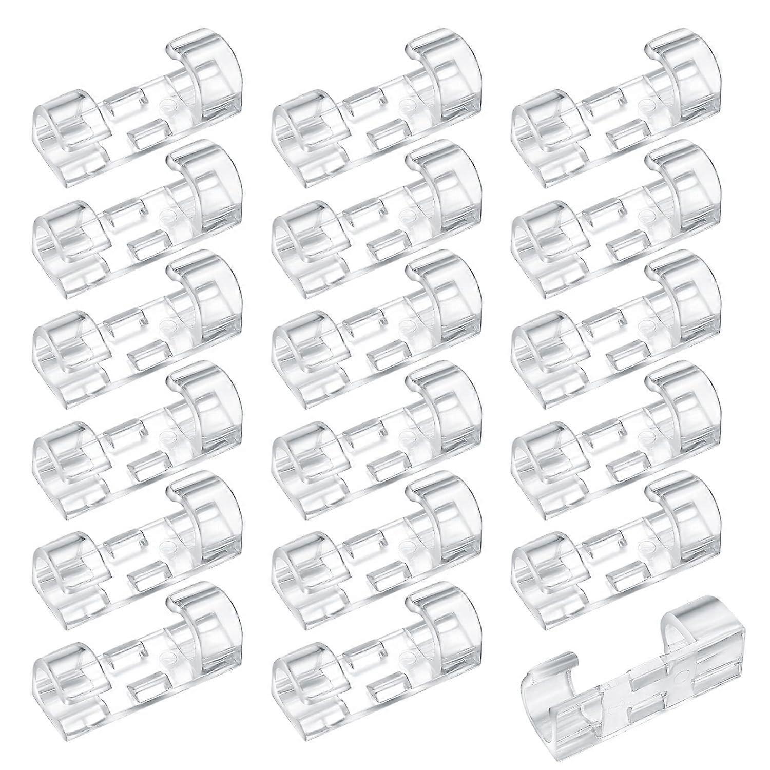 120 Pieces Adhesive Cable Clips, Round Cable Organizer Holders, Cable Organizer, Plastic Cable Clamps Wall Mount with Adhesive Pads for Desk Cable (T