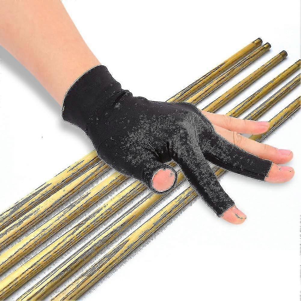 3 Parmak Bilardo Eldiven 2 Adet Elastik Snooker Havuz İşareti Eldivenleri Bilardo Atıcılar İçin Havuz Snooker İşaret Spor Sol El Koruması