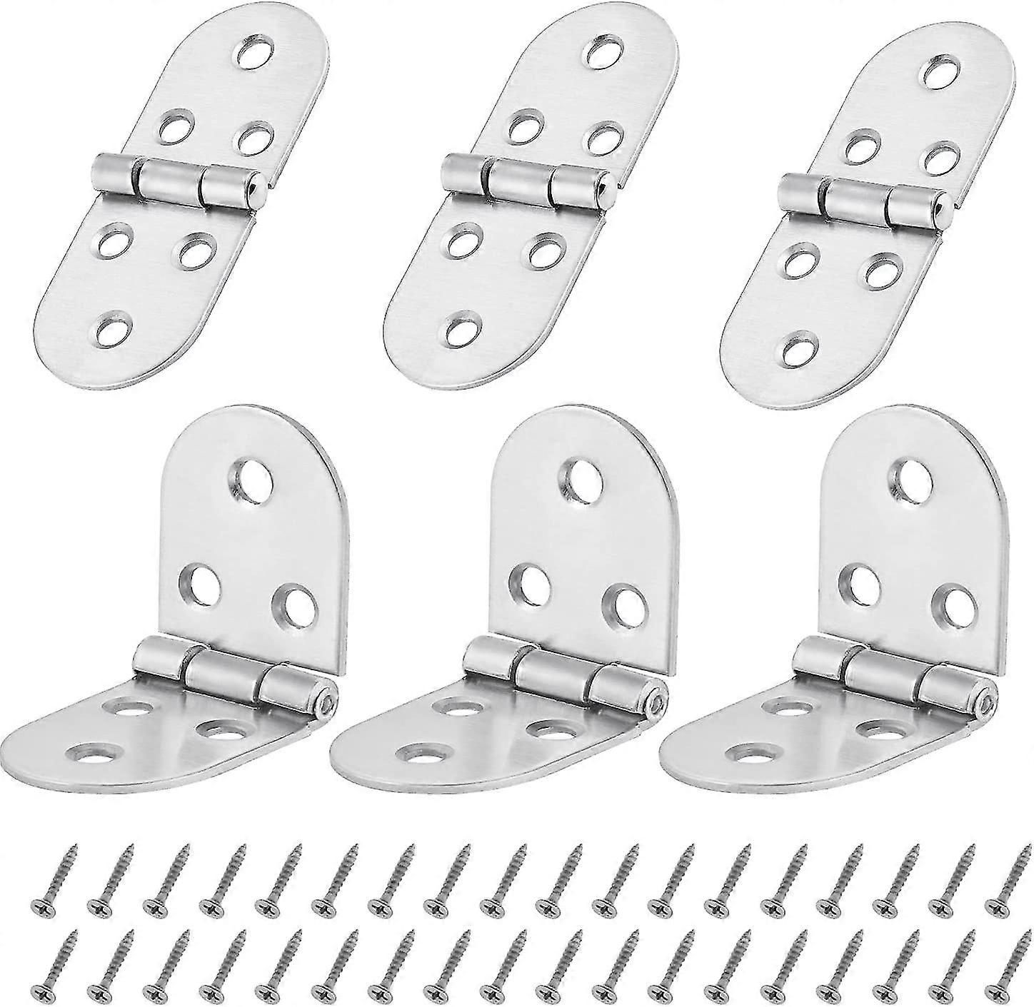 6pcs Folding Hinge Metal Edge Cabinet Butt Hinge 270 Degree Folding Table Hinge