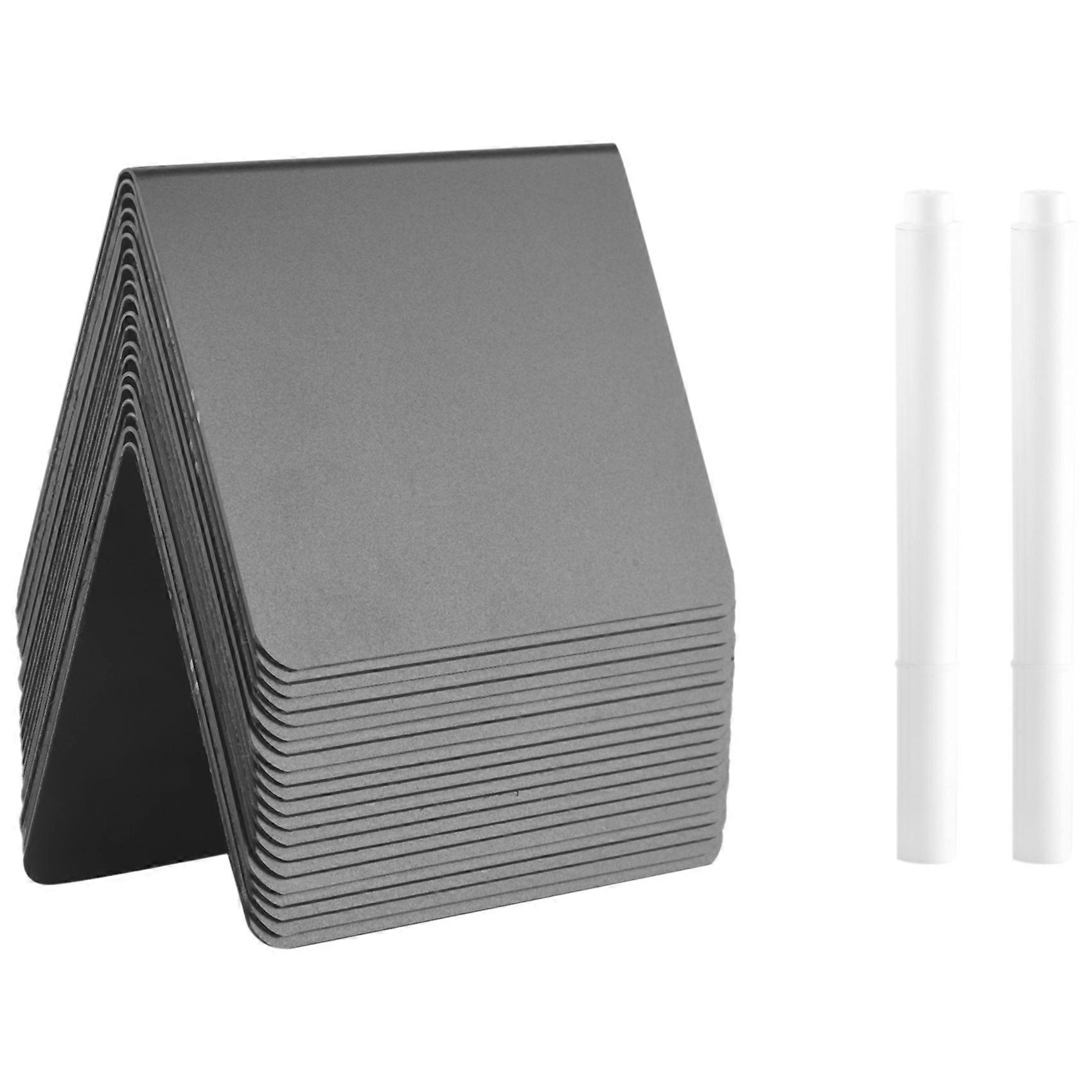 20 Pièces Mini Tableau Signes En Forme De A Tableau Tableaux Buffet Tags PVC Effaçable Tableaux Noirs avec Marqueurs De Craie Blanche