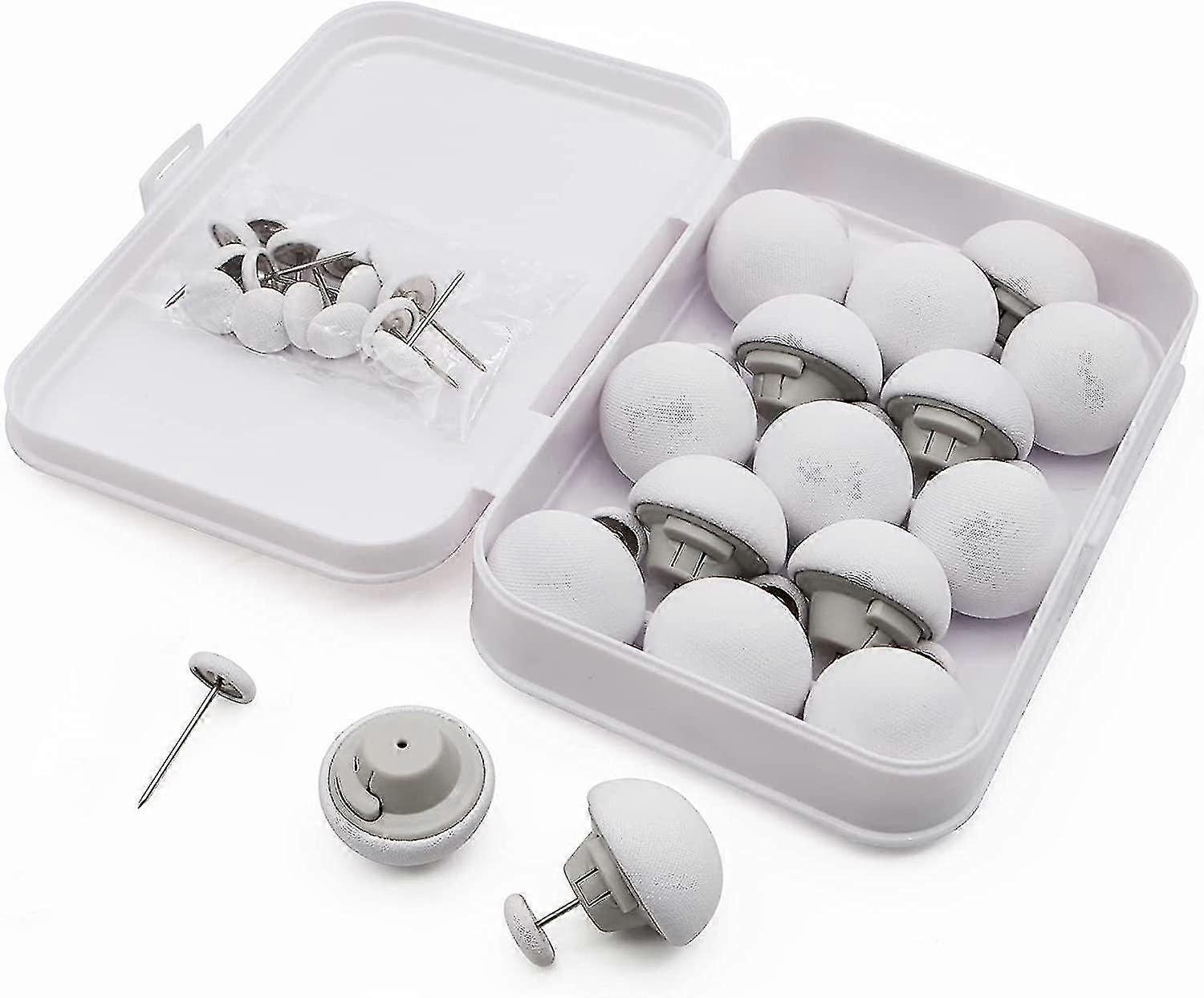 لحاف دبوس كليب 16 مجموعة، مادة قماش ناعمة مثبت على الوجهين مثبتات دبوس - أبيض