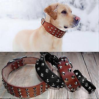 Heavy Duty Leather Spikes Collari per cani con borchie Bulldog Rottweiler Labrador XS-L