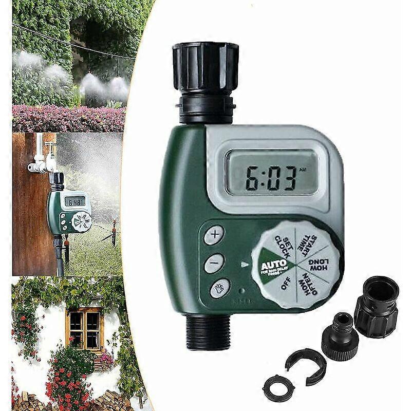 Watering Timer, Outdoor Irrigation Controller, Automatic Waterer, Electronic Hose Timer, Multiple Programs for Garden, Greenhouse, Vegetables, Plants,