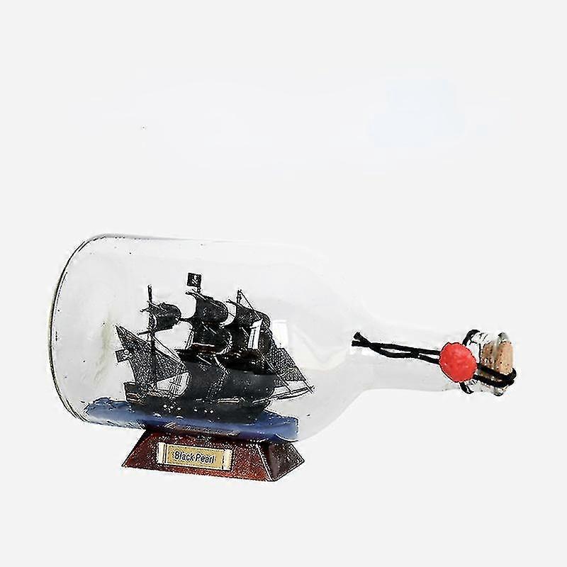 ロングマウスブラックパール(22cm)ブラックパールパイレーツオブザカリビアンボトル船ガラスドリフトボトルウィッシングボトルクリエイティブクラフトギフト小さな装飾品