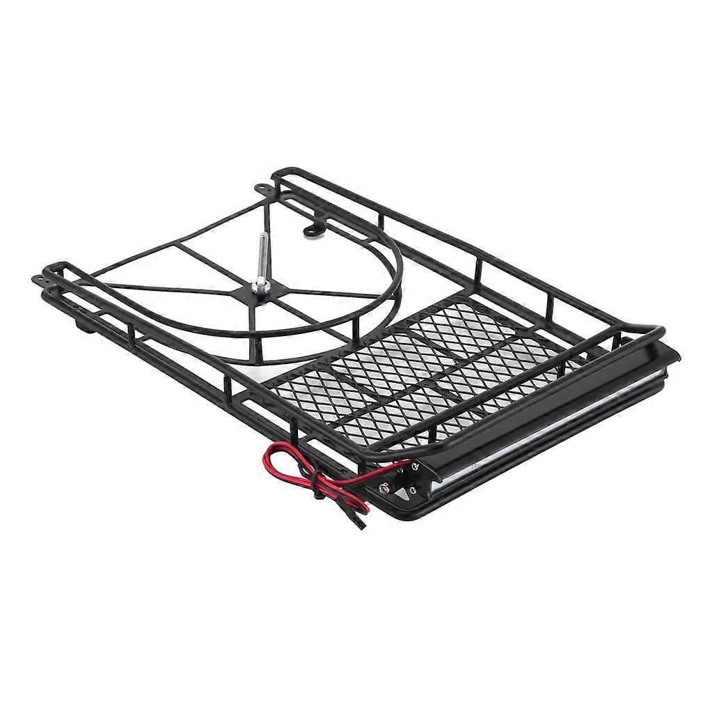 Porte-bagages Galerie de toit avec barre lumineuse LED pour TRX4 SCX10 RC4WD GEN8 Axial SCX10 III Finition soignée
