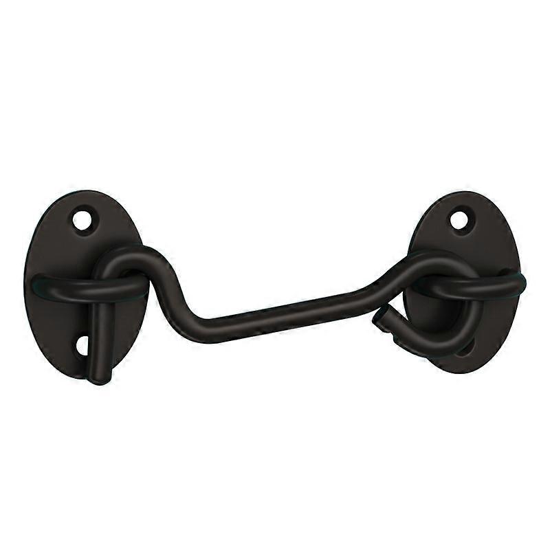 Barn Door Latches - 2 Pack Black 4 Inch Hook & Eye Latches Heavy Duty Screen Latch Hardware Stainless Steel Door Locks