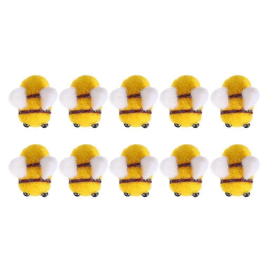 20pcs Wool Felt Diy Handmade Small Bee Accessories Hat Decorative Bee Materials-c