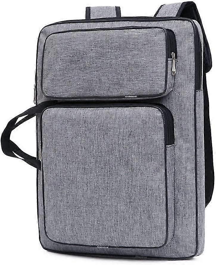 A3アートポートフォリオケースアーティストキャリーバッグハンドル付きアート収納バッグトートバッグアートワークSktchbookバックパックドローイングボードオーガナイザー(1個)(グレー)