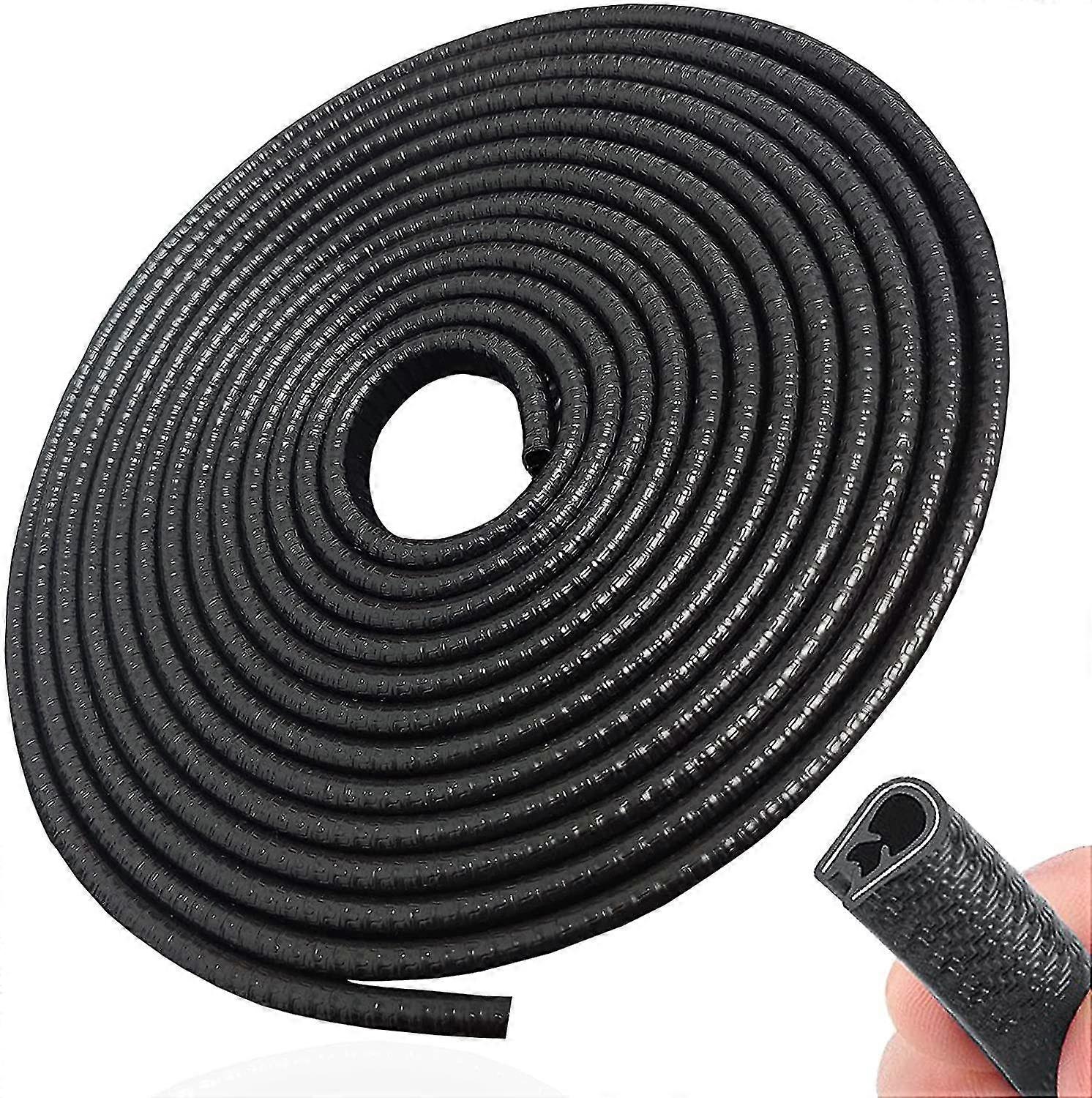 13ft (4m) Araba Kapı Kenar Korumaları Evrensel Fit Siyah Kauçuk U Şekilli Araba Kapı Koruması