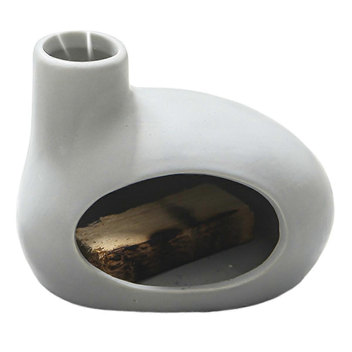 Ceramic Holder - Ash Catcher for Sticks and Sage - Unique Design for Meditation ,Grey
