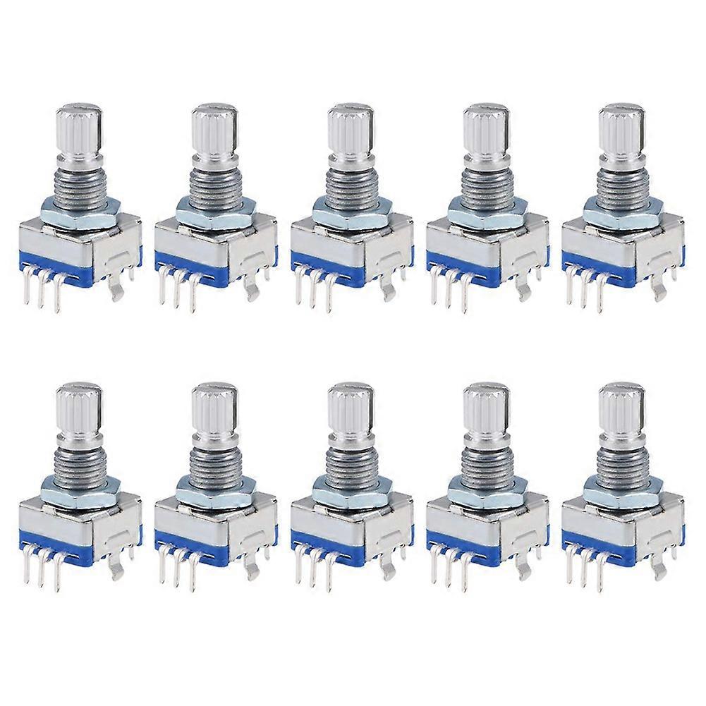 360 Degree Encoder Code Switch Digital Potentiometer EC11 5 Pins 15mm Shaft 10Pcs