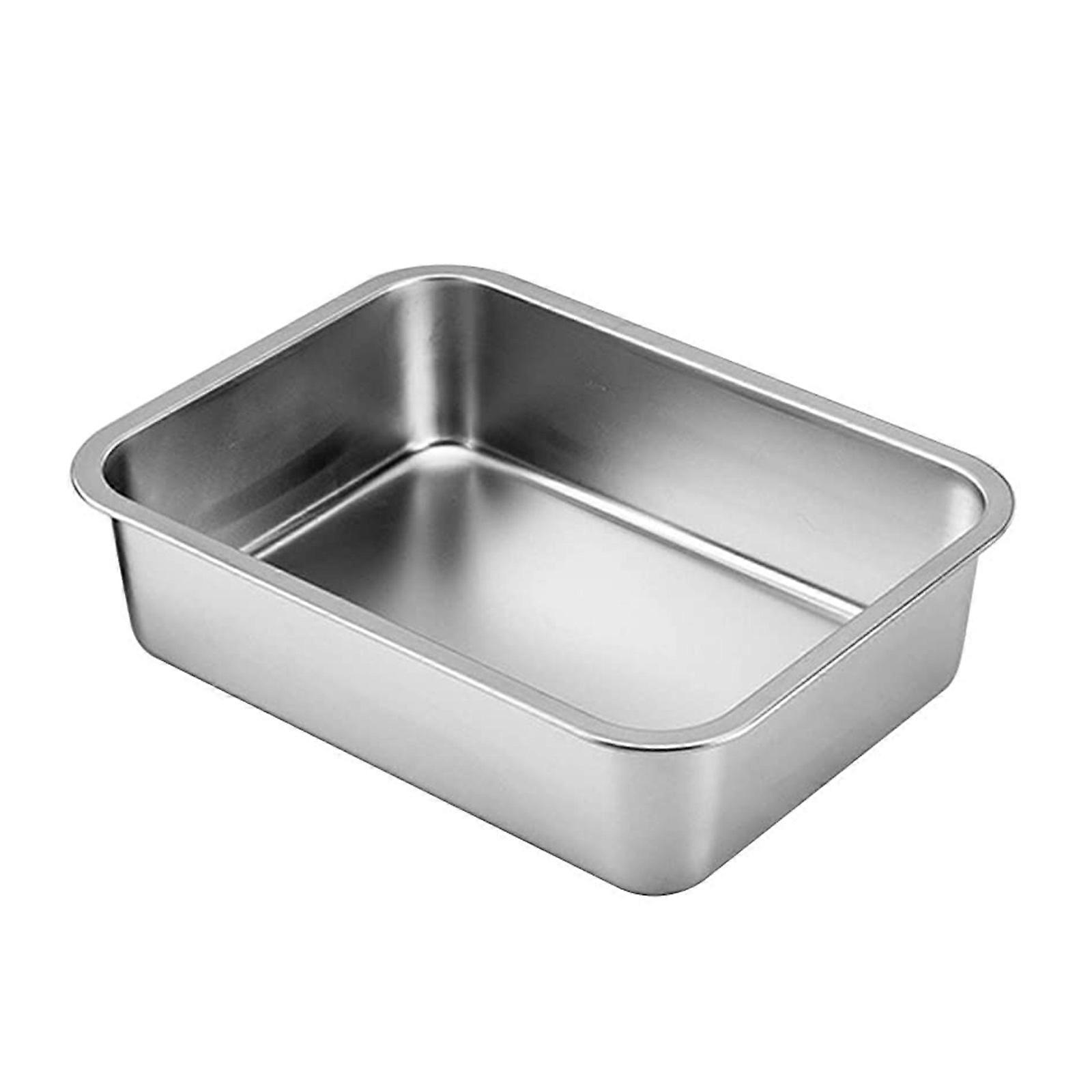 Durable Stainless Steel Litter Box for Cats 4 in Height Safe and Hard Deep