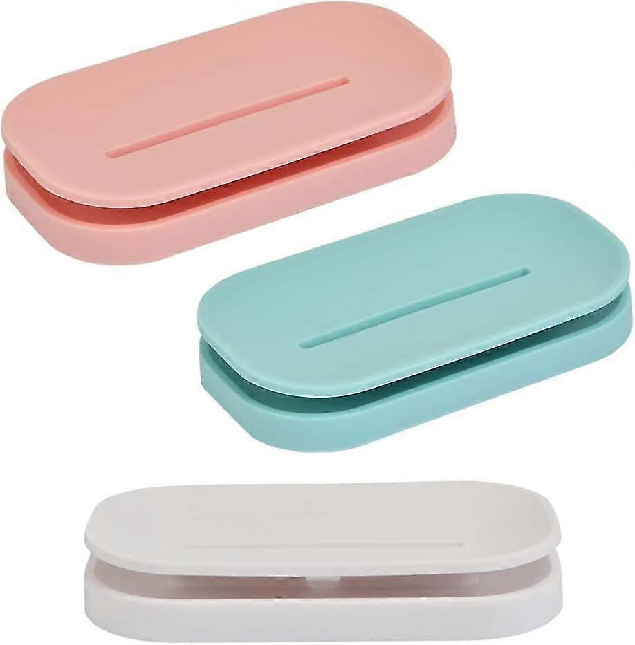 Jinyi Di Hs With Drain, Double-layer , Abs Dish H For Bath, Keep Dry, Easy To Clean(3pcs, Col