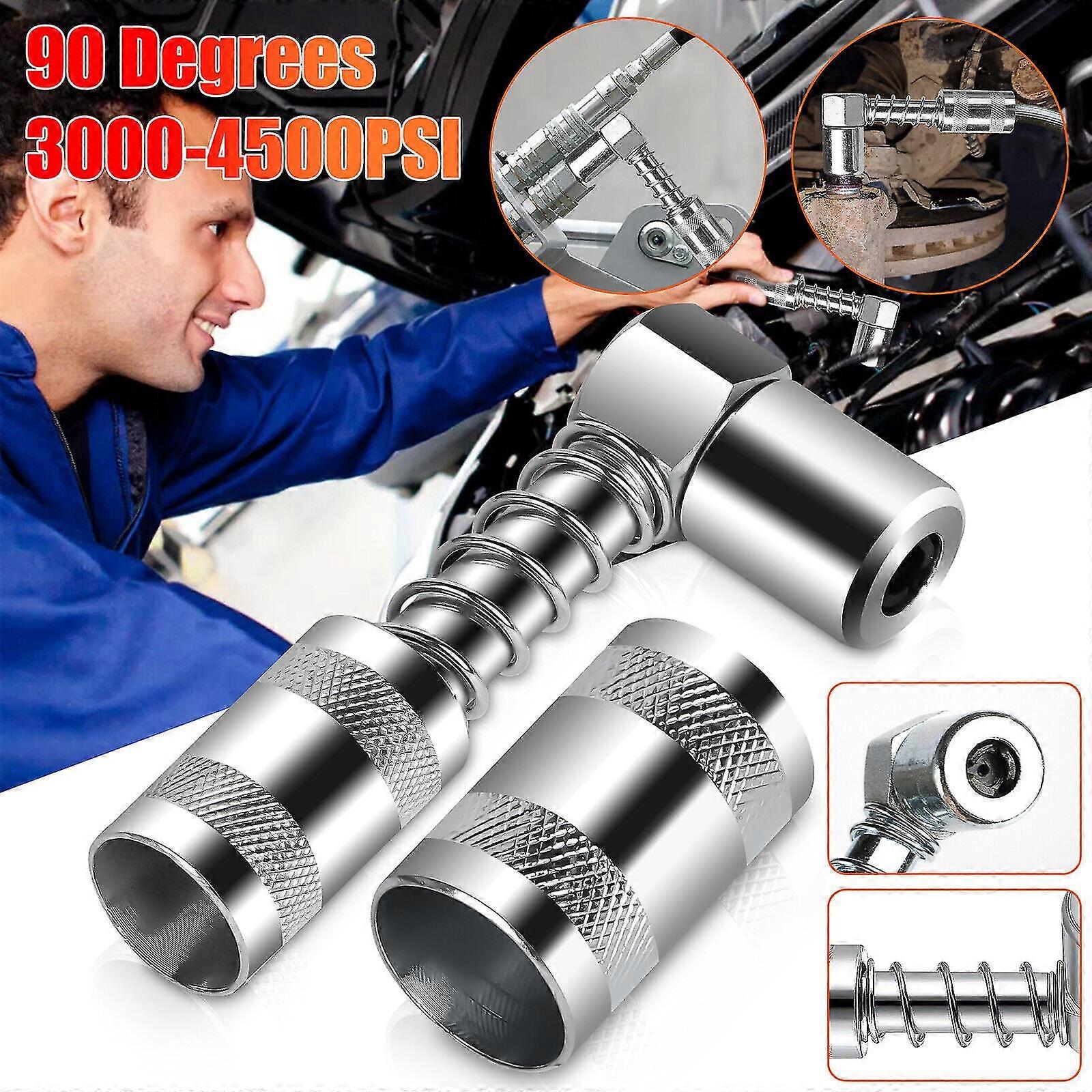 90 Degree Grease Nozzle Adapter 3 Jaw Coupler Grease Fitting Tool with Sleeve