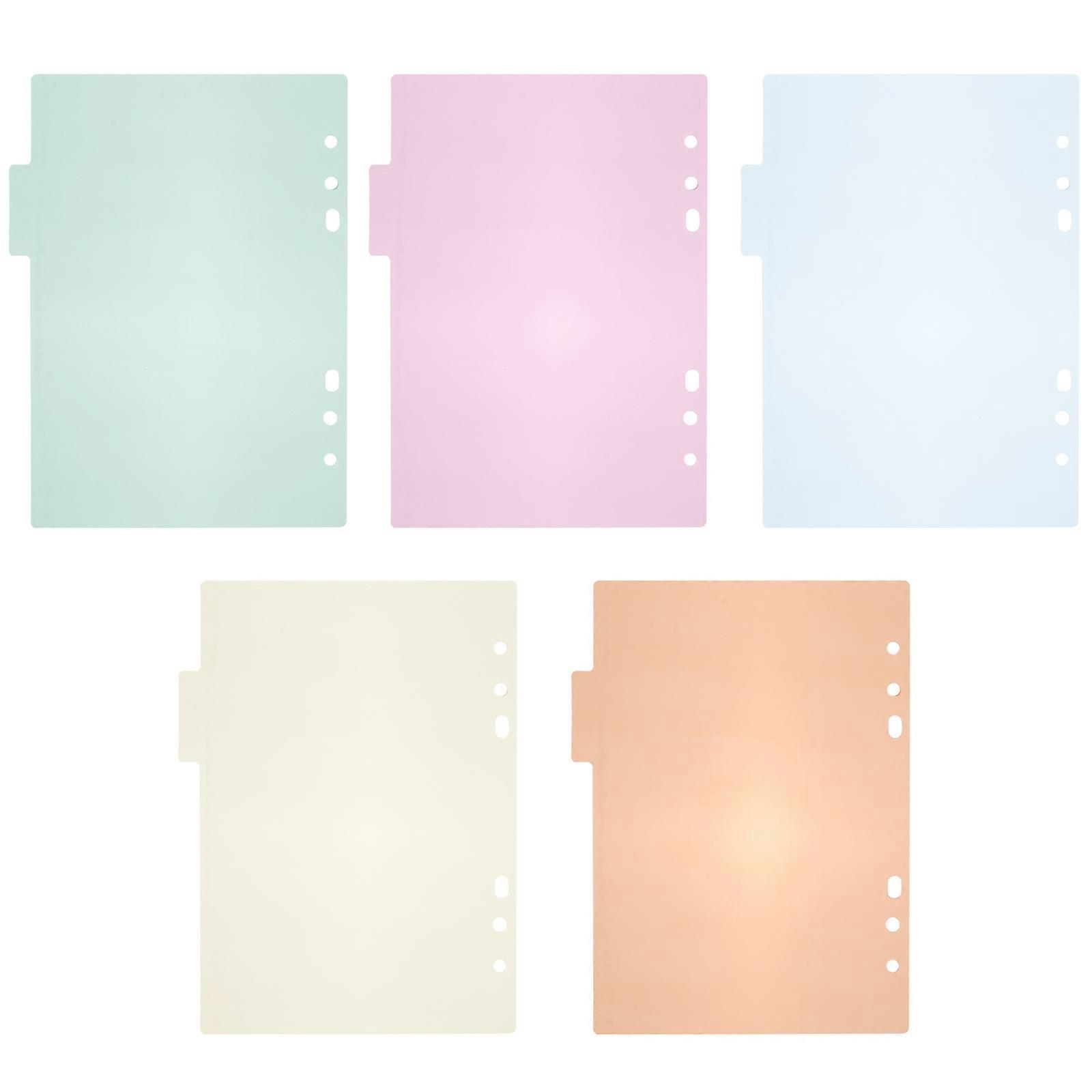 10pcs A5 Binder Dividers Labels Insertable Multicolor Plastic Tab for Office