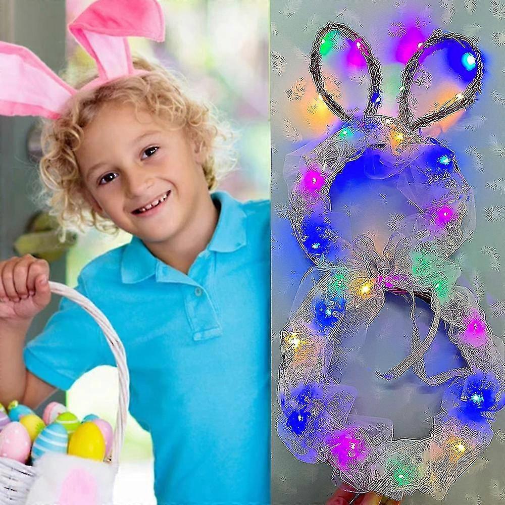 2022 New Led Easter Bunny Lantern Rattan Wreath