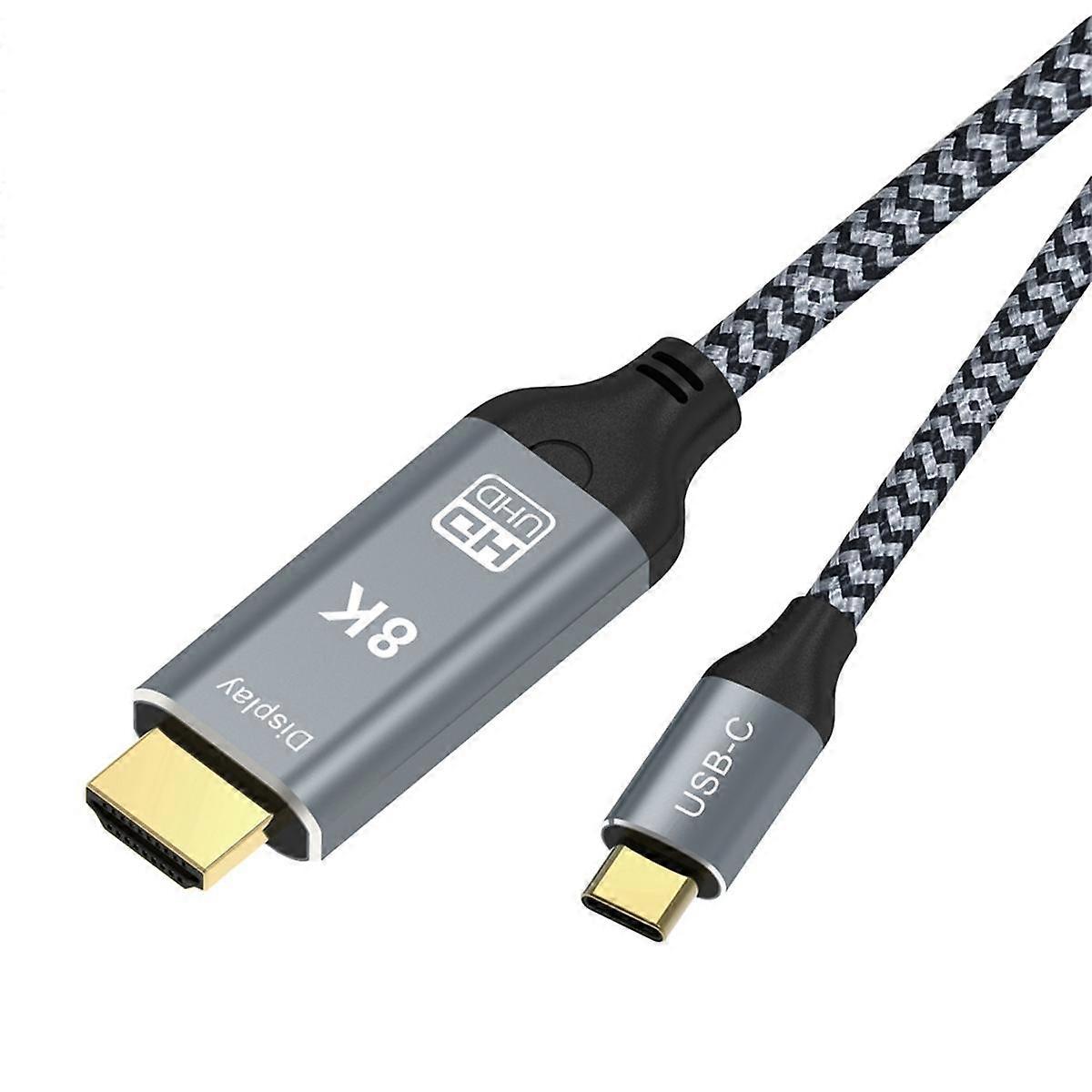 Adaptateur USB-C vers USB-C 1 M, 8K 60 Hz, compatible avec un taux de transfert de 48 Gbit/s.