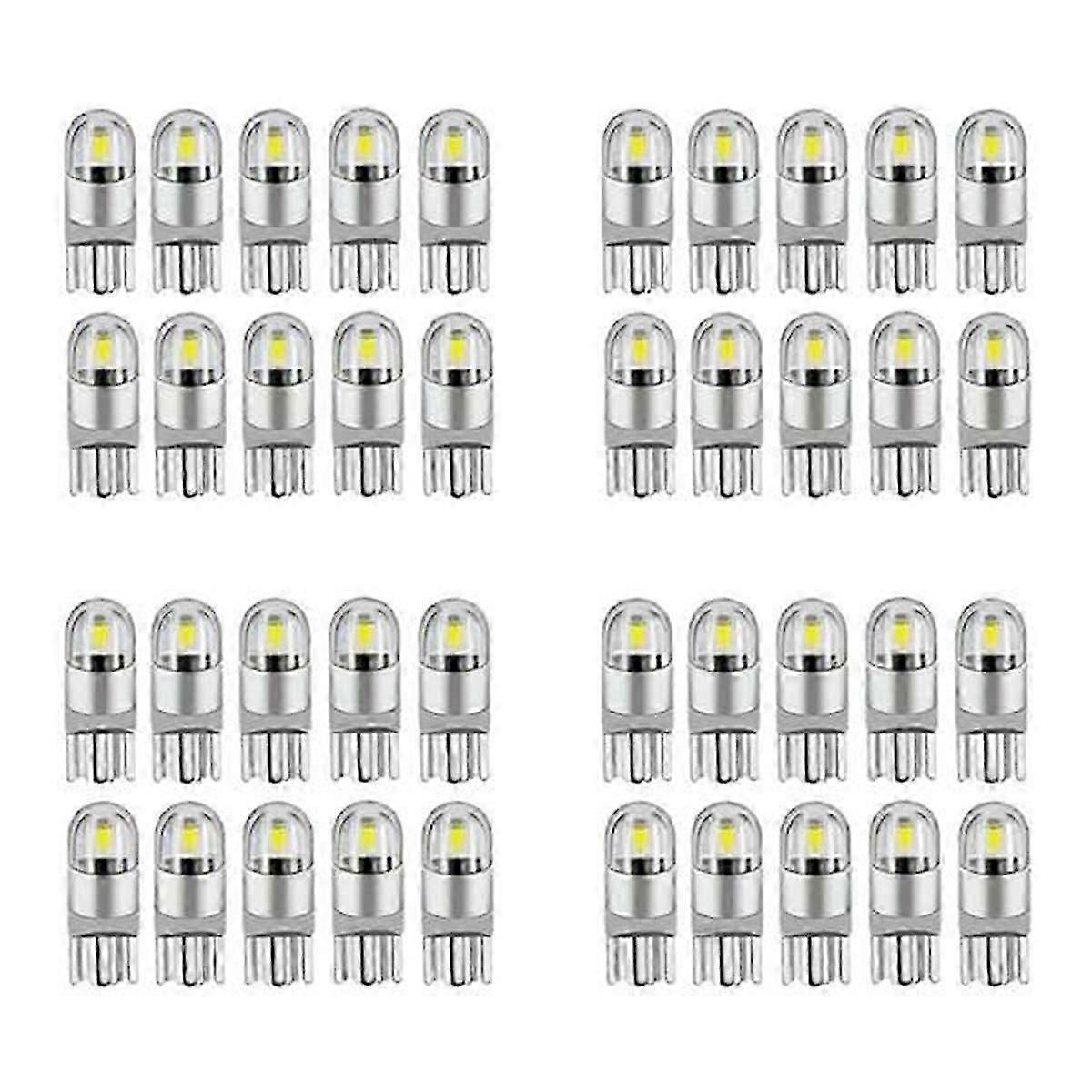 40 stuks 6000K Canbus T10 168 194 W5W Dome Licentie Side Marker LED Gloeilamp Wit