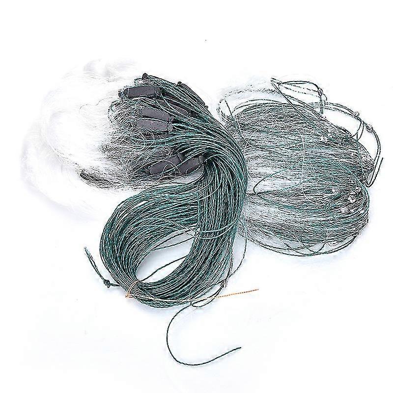 25m 3 Layers Monofilament Gill Fishing Net With Float Fish Trap Fishing Tools