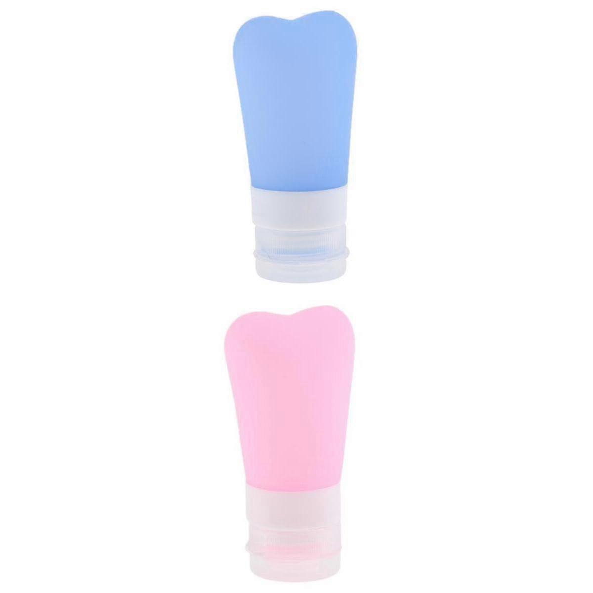 2 Pieces Portable Travel Bottles Refillable Squeezable Silicone Bottles 60ml