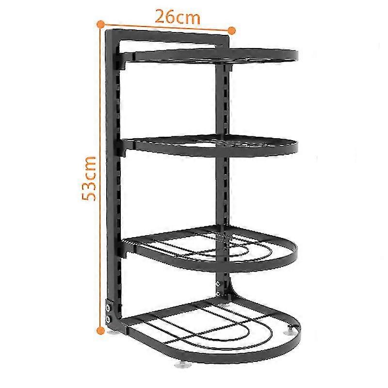Multifunctional Carbon Steel Adjustable Height Kitchen Pots And Pans Storage Rack